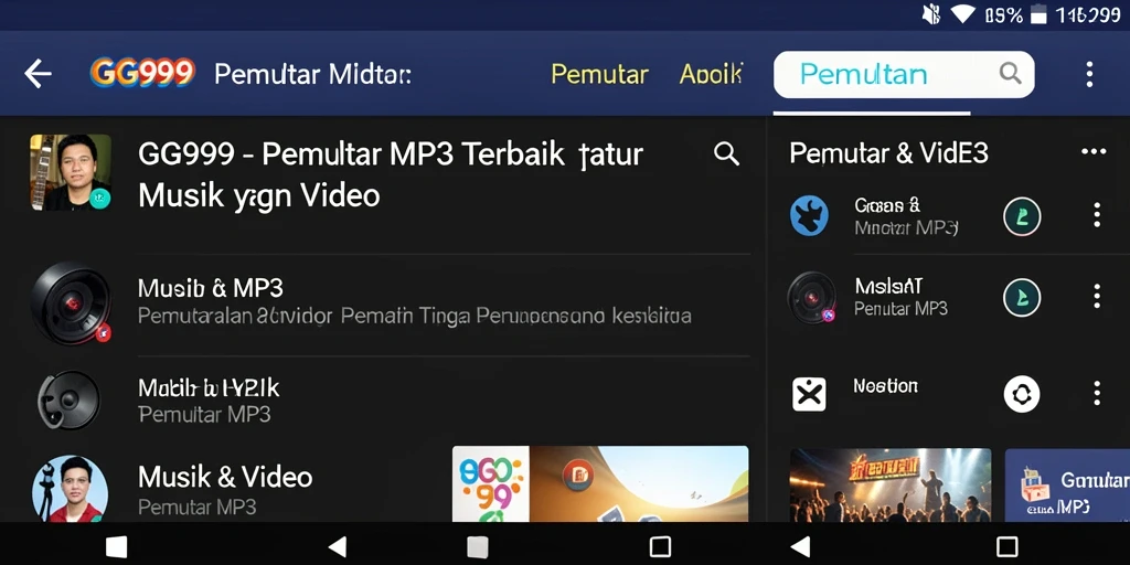 Antarmuka bersih dan fungsional dari aplikasi Pemutar MP3.