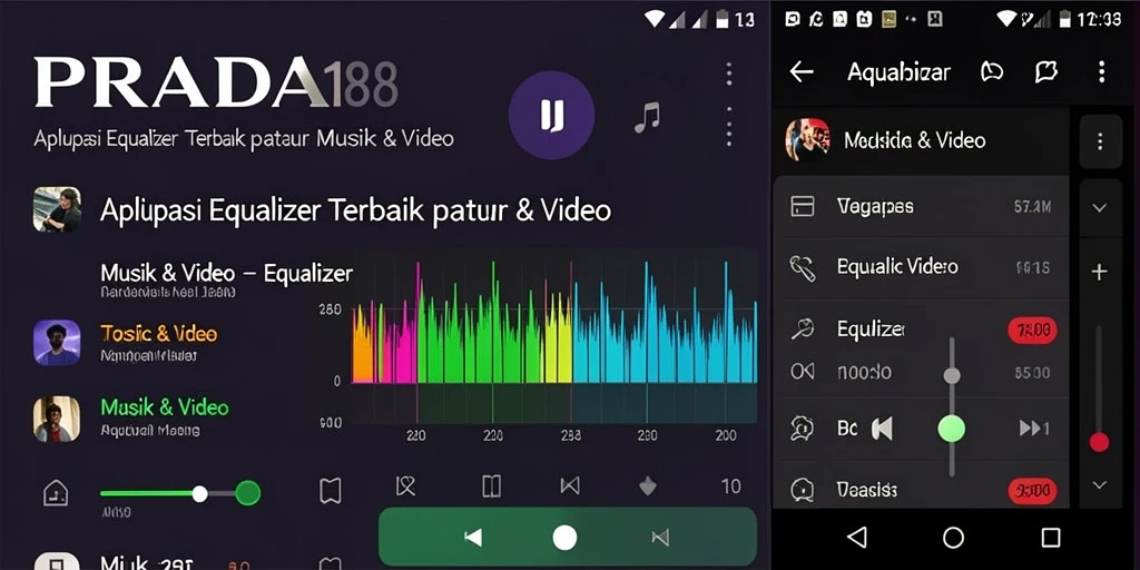 Antarmuka PRADA188 yang elegan untuk pengaturan Equalizer.