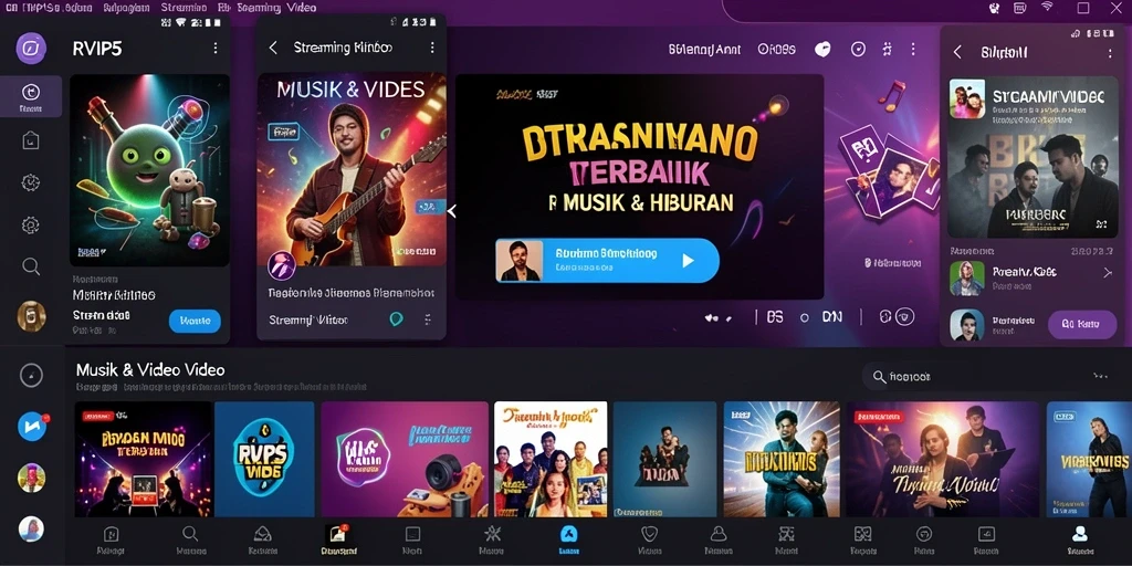 Antarmuka aplikasi Streaming Video yang menarik dan user-friendly.